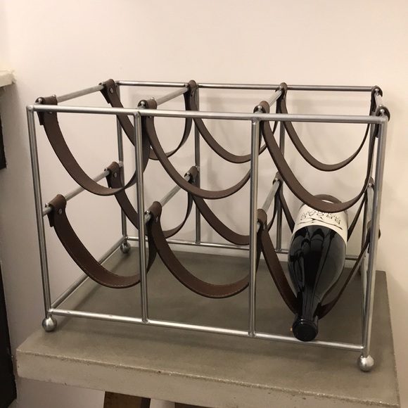 Pier 1 Other - Pier 1 Leather & Metal Wine Rack